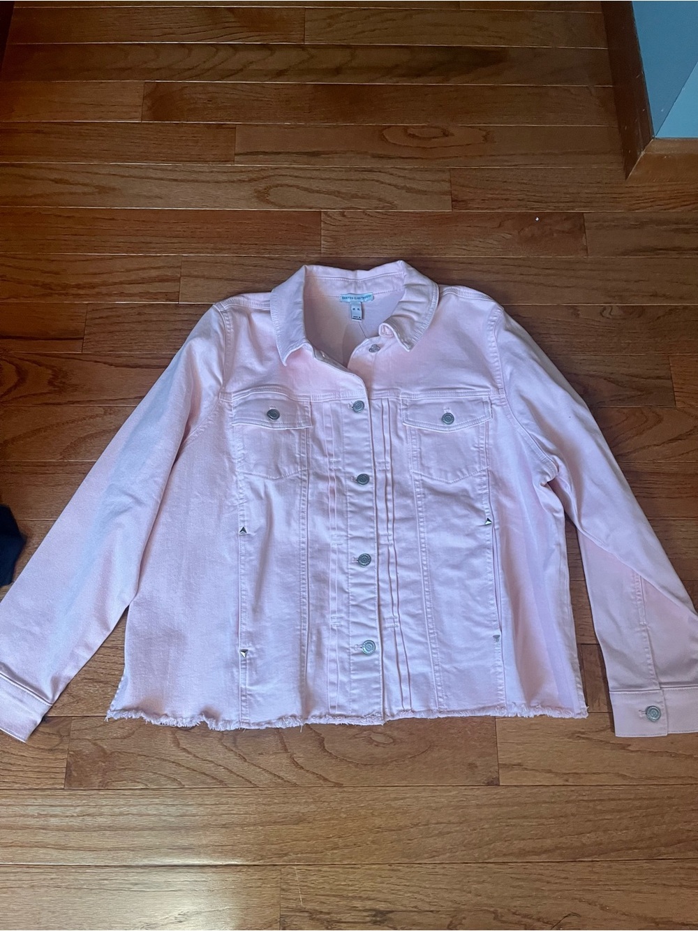 Canyon retreat Denim & Co Light Pink Denim Jacket Size XL